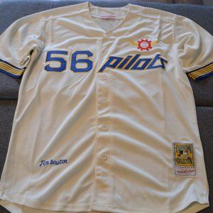 Brand NEW Seattle Pilots Jersey Jim Bouton #56 Men's Medium White
